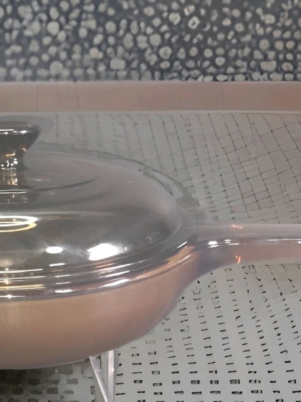 Vintage 1990s Corning Visions Amber 7" Non-Stick Glass Skillet, Saucepan w/lid
